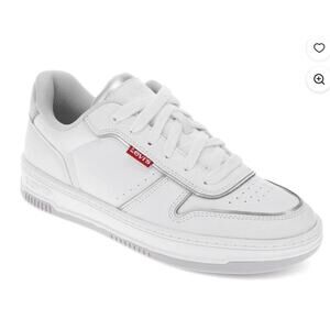 Levi’s Women’s Sneakers White Silver Size 10 Lace-Up Low Top Casual Shoes